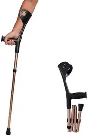 Folding Elbow Arm Adult Crutch, Height Adjustable Medical Arms Cuff Momentum, Portable Lightweight Aluminum Alloy