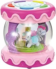 Gupcaqosjw Musical Light Up Crawling Toy - Carousel Rotating Electric Drum for Babies | Interactive Toddler Electric Drum for Learning Visual, Hearing, Crawling Skill