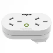Energizer Double Outlet Power Surge Protector, White. ET-DOS175