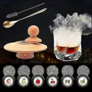 Cocktail Smoker Kit For Whiskey Cheese And Flavor Drink Smoker Bar Accessories 6 Flavored Cocktail Smoker, Ideal Gift For Men, Dad, Husband Round