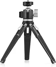 zolyet Multifunctional Tripod Desktop Tripod Stand Aluminum Alloy 360° Rotatable Head with Cold Shoe Mou Max.3kg Load for Vlog Live Streaming Video Black