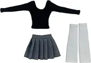 Generic 1:6 Scale Female Action Figure Tube Top Sleeve Set for 12 Inch Doll , Black