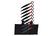 Perfect Point Red Rope Throwing Knives 9 Piece 159mm (K-PP-060-9)