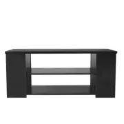 Design Square Simpleline Open Shelves TV Stand Entertainment Unit - Black