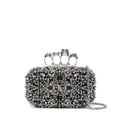 [Alexander McQueen] Alexander McQueen-Pochette Nero Argento-Donna OS