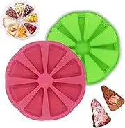 Silicone Baking Moulds Triangle Pizza Slice Cake Silicone Mould 8 Cavity Silicone Cake Pan Non Stick Cake Portion Mould Green Muffin Tin Brownie Cake Mould for Scone Soap Chocolate Kitchen Bakeware