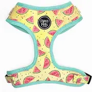 PIPCO PETS - Adjustable Dog Harness | Cute Colourful Patterns | Perfect Fit, Escape Proof Vest | Safe and Secure | Easy On/Off | (M-Plus, Summer Melons)