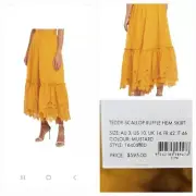 Zimmermann Teddy Scallop Ruffle Hem Skirt Sz.10 NWT