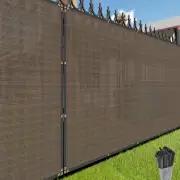 11ft Fence Privacy Screen Brown Heavy Duty Shade Mesh Cover Garden with Zip Ties