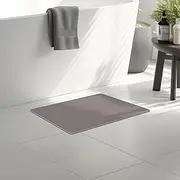 SOICARE Absorbent Bath Mat, Rubber Non Slip Quick Dry Super Absorbent Thin Bathroom Rugs Fit Under Door-Washable Bathroom Floor Mats-Shower Rug for in Front of Bathtub (16"x24",Gray)