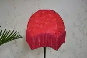 Lampshade scallop red lace hand-stitched table lampshade floor lampshade