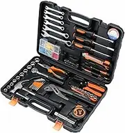 SHOGUN 71Pcs Hand Tools Set Home Repair Toolbox Basic Toolkit for Mechanic Car Automotive Workshop Household DIY Portable Storage Hard Case Black