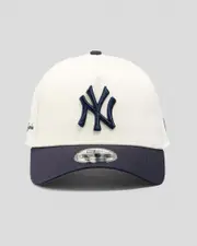 [New Era] New Era Men's New York Yankees 9Forty A-Frame Snapback Cap in Chrome White/Navy/Grey One Size Chrome White/Navy/Grey