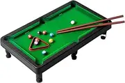 Billiards Game,Mini Tabletop Pool Set Miniature Pool Table Play Toy Pool Cues Game Balls Desktop Snooker for Kindergarten Bar