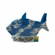 Shark Toy Pop Push Bubble Fidget Sensory Game Autism Blue White Non-Toxic NIP