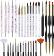 MUSILAN 31pcs Nail Art Brushes and Nail Art Tools Set, Nail Dotting Tools, Acrylic Nail Brush, Striping Nail Art Brushes for Long Lines, Nail Drawing Pen For Salons & Home DIY Manicure Nail Design