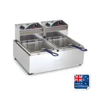 Benchtop Fryer / Deep Fryer Twin Pan 2x5L 10amp Roband F25 Chips & Fries
