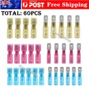60pcs Quick Disconnect Heat Shrink Spade Terminals Splice Crimp Wire Connectors