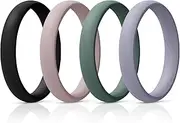 [Egnaro] Silicone Wedding Ring Women,Silicone Wedding Ring Thin-Silicone Stackable Rings, Wedding Bands-Stylish Pattern -Comfortable fit&Skin Safe