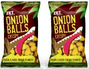 2 ZET ROCKS! ONION BALLS Crispy Onion Flavor Coated Peanuts Snacks 190g 6.7oz