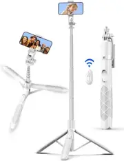 71" Phone Tripod Selfie Stick, All-in-1 with Remote, Extendable Cell Phone Tr...