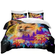 Forest Animals Art Red Fox Spirit Quilt Cover