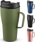 Insulated Coffee Mug 20 Oz Travel Mug With Handle Lid and Straw Double Wall