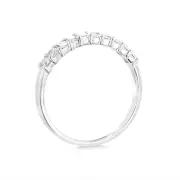 Luminesce Lab Grown 10ct White Gold Eternity Emerald Cut Shaped Ring in 1 Carat Diamond, M
