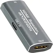 KUYIA HDMI Repeater 4K 60hz, HDMI Extender Amplifier Female to Female Cable Adapter,30M/100Ft HDMI 2.0 Signal Booster For PS4/DVD/TV Box etc with USB-C power supply port