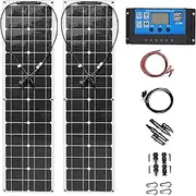 600W Monocrystalline Solar Panel kit with 40A Charge Controller & Alligator Clip & Connector Cables for Yacht, Boat, RV, Cabin, 12v Battery Charge,A
