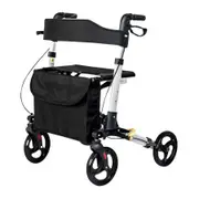 Orthonica Folding Rollator Walker Aluminium Adjustable Handles With Cane Box