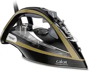 Calor Fer A Repasser Effet Pressing jusqu'à Noir Ultimate Pure Steam Iron up to 260 g/min, FV9839C0, 3000, 350 ml, Black/Gold
