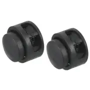 10pcs Plastic Cord Locks Double Hole Spring Loaded Clamps Rope Toggles Black