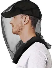 tupi Premium Mosquito Head Net, Bug Face Netting for Hats, Fly & Bug Protection | Ultra Large & Long, Extra Fine Holes for Camping, Hiking, Fishing, Gardening, Fits All Hats for Men & Women, 2 Pack