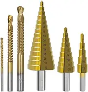 6Pcs Step Drill Bit Saw Drill Bit Set Titanium Milling Cutter 4-12 4-20 4-32mm 3 6 8mm for Woodworking Metal Core Hole Opener (Color : Package 2)