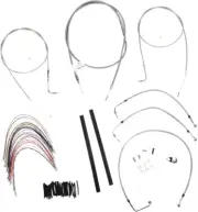 Extended Braided S.S. Control Cable Kit for Baggers - 16" tall bars B30-1077