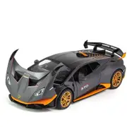 Catzon 1:24 Alloy Diecast Car Model with Pull Back Function ight Sound Black