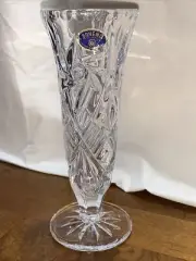 Bohemia Cut Crystal Czech Republic 24% Lead Crystal Flower Bud Vase