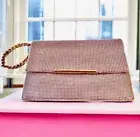 MINCO Handbag Clutch Wristlet NIGHTLIFE ENVELOPE Metal Mesh + Beads New