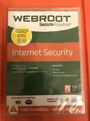 Webroot Secure Anywhere Internet Security - BRAND NEW