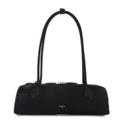 [AlaÏA] AlaÏA-Black Teckel Medium Nabuk Shoulder Bag-Donna OS OS