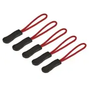 Zipper Pulls Pull Head Handle Replacement Tab Tags Cord Extension Black, Red