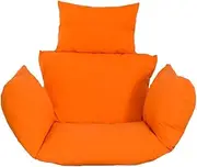 Outdoor Indoor Hanging Egg Chair Cushion with Pillow Comfortable Seat Swing for Patio Garden Living Room Stylish Orange