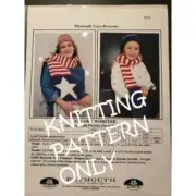 New Plymouth Yarn P271 Encore Adult Child Patriotic Hat Scarf Knitting Pattern