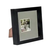 5x 6 x 6 3D Box Frame Photo Picture Deep Display Shadow 2 x 2 Mount Black/Grey