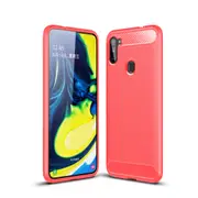 MCC Slim Samsung Galaxy A11 2020 Carbon Fibre Soft Carbon Case Cover A115 [Red]