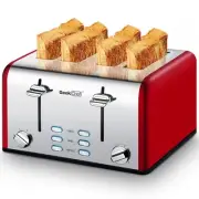 4 Slice toaster, Best Rated Prime Retro Bagel Toaster with 6 Bread Shade Sett...