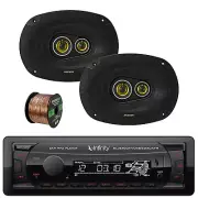 Infinity Alpha 100 Bluetooth FM Radio Receiver, 2x 6x9" 450W Car Speakers, Wire