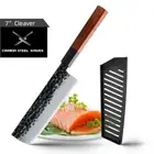 Japanese style hand forged Cleaver, 3 Layer Clad steel ultra sharp knife