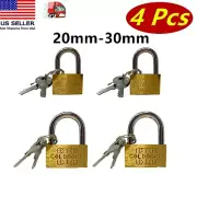 4 Pcs Small Metal Padlock 20mm-30mm Mini Brass Lock With Different Keys